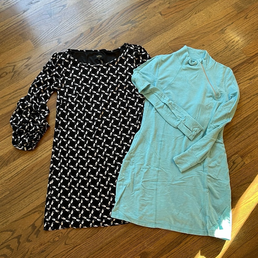 2 4 1  Laundry By Shelli Segal Black and White Geometric Teal athletic dress
